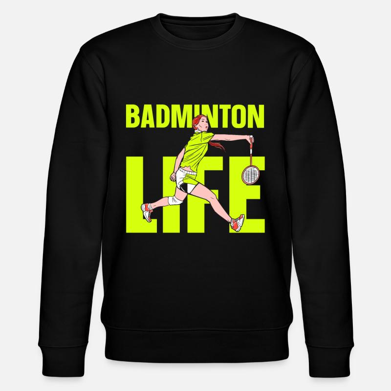 Badminton Leben Mama Mädchen Badmintonspieler - Stanley/Stella Unisex Bio-Sweatshirt CHANGER  - Schwarz
