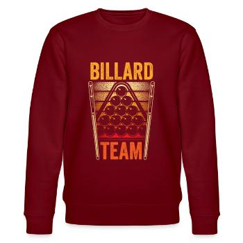 Billard-Team Pool Billard Billiard Spieler - Stanley/Stella Unisex Bio-Sweatshirt CHANGER  - Burgunderrot - Vorne - Nik (191cm) & Marisol (170cm)
