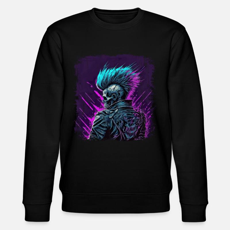 Synthwave Zombie Skull - Sweat bio CHANGER Stanley/Stella Unisexe - noir