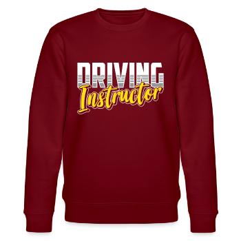Driving instructor Learner driving school driving lesson - Stanley/Stella CHANGER Unisex Organic Sweatshirt - burgundy - Front - Nik (191cm) & Marisol (170cm)