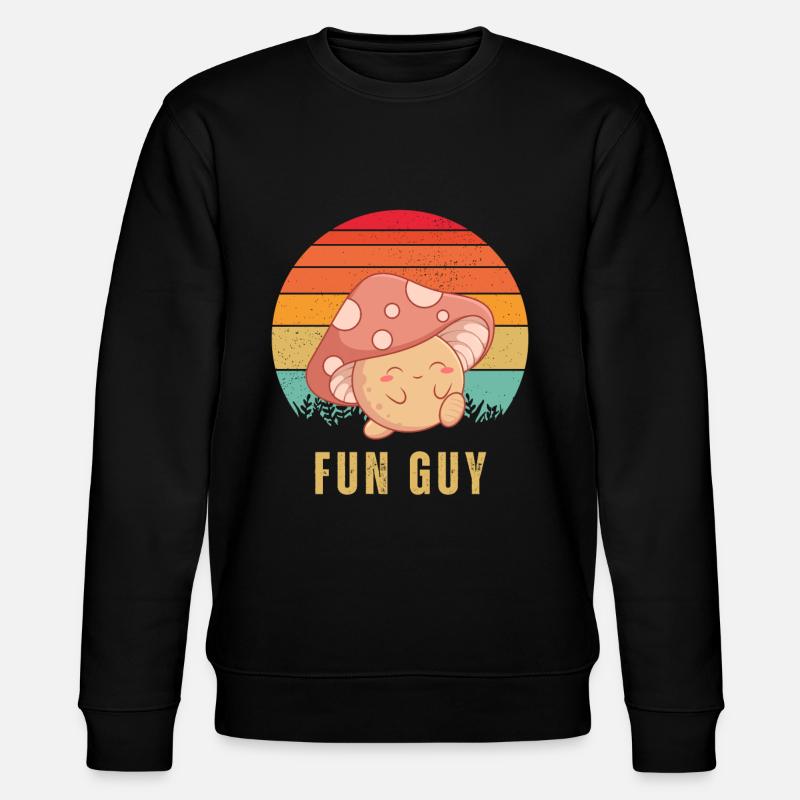 Fun Guy Retro Sonnenuntergang - Stanley/Stella Unisex Bio-Sweatshirt CHANGER  - Schwarz