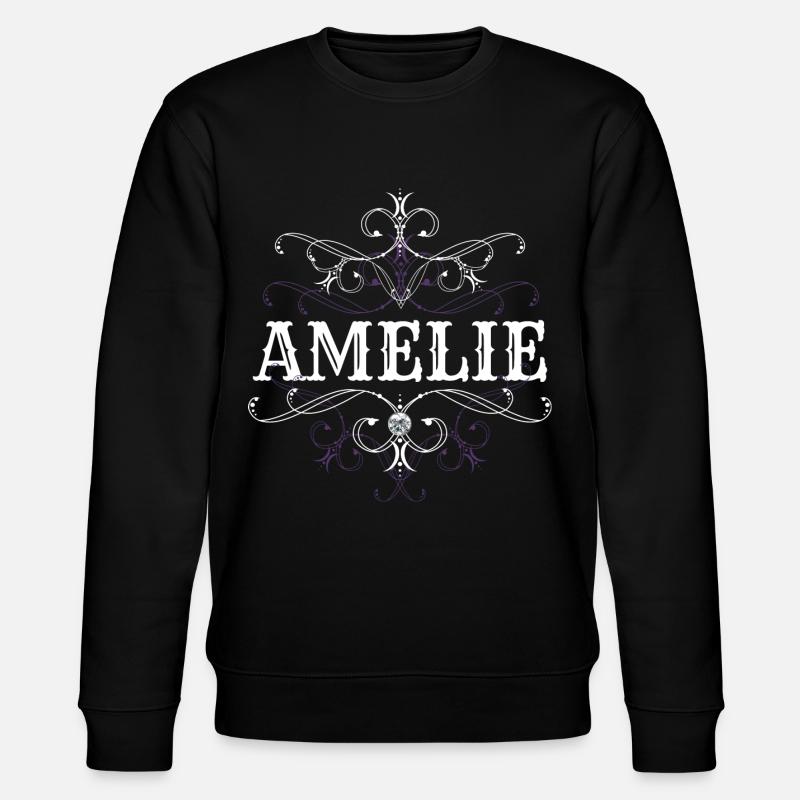 Amelie Name Vorname Personalisiert - Stanley/Stella Unisex Bio-Sweatshirt CHANGER  - Schwarz