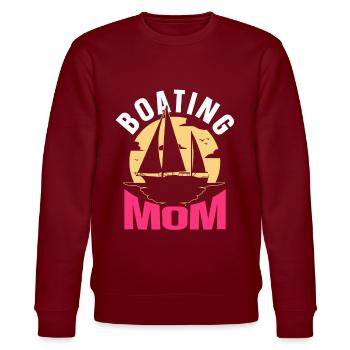 Bootfahrende Mutter Boot Yacht Bootfahren Schiff - Stanley/Stella Unisex Bio-Sweatshirt CHANGER  - Burgunderrot - Vorne - Nik (191cm) & Marisol (170cm)