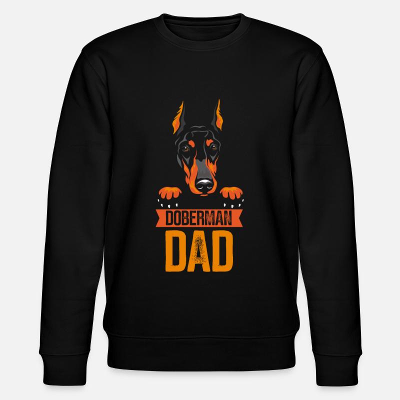 Dobermann Papa Doberman Dobermänner Hunde - Stanley/Stella Unisex Bio-Sweatshirt CHANGER  - Schwarz