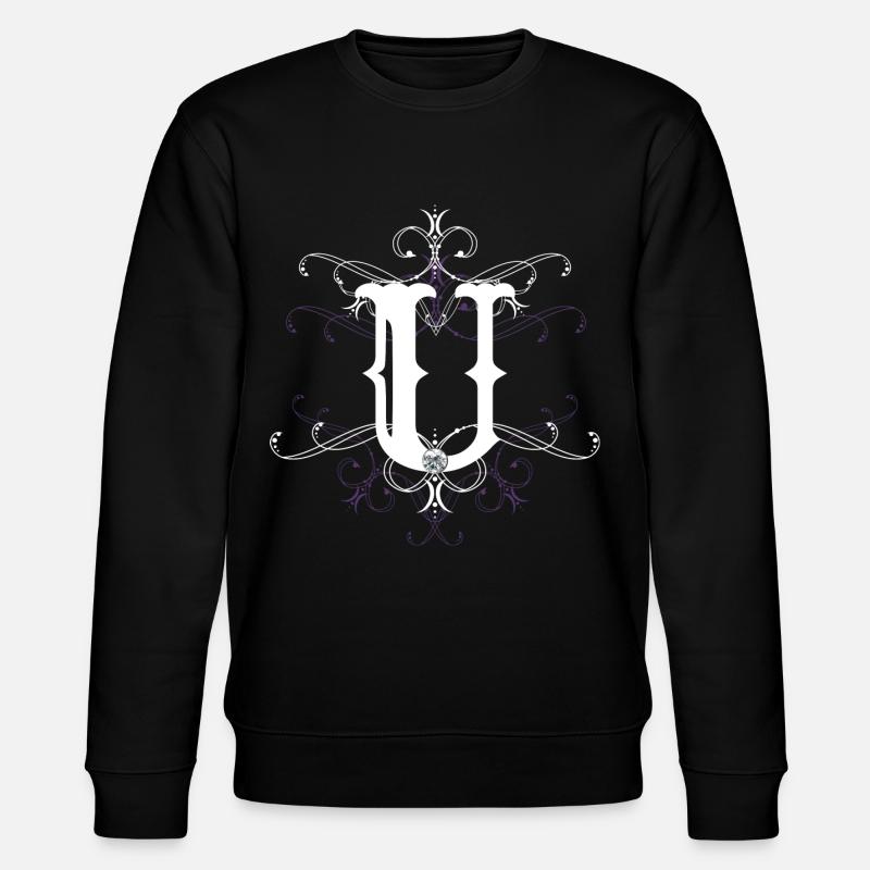 Letter U Letter U - Stanley/Stella CHANGER Unisex Organic Sweatshirt - black