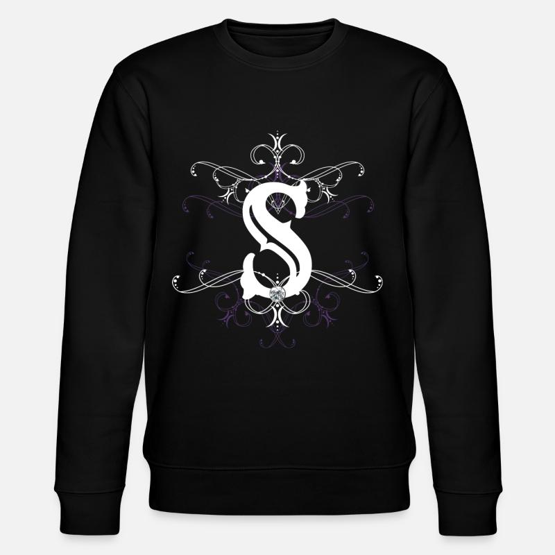 Letter S Letter-S - Stanley/Stella CHANGER Unisex Organic Sweatshirt - black