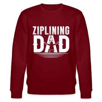 Ziplining Papa Seilrutsche Zipline Sport Sprüche - Stanley/Stella Unisex Bio-Sweatshirt CHANGER  - Burgunderrot - Vorne - Nik (191cm) & Marisol (170cm)