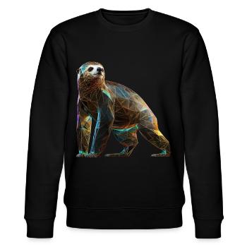 Faultier Polygon Faultierliebhaber Tier Geschenk - Stanley/Stella Unisex Bio-Sweatshirt CHANGER  - Schwarz - Vorne - Nik (191cm) & Marisol (170cm)