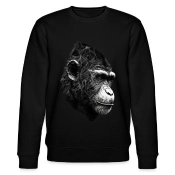 Gorilla Polygon Affe Tier Geschenk Zoo Tierisch - Stanley/Stella Unisex Bio-Sweatshirt CHANGER  - Schwarz - Vorne - Nik (191cm) & Marisol (170cm)