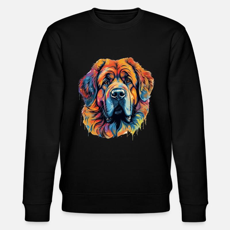 Bunter Leonberger Hund - Stanley/Stella Unisex Bio-Sweatshirt CHANGER  - Schwarz