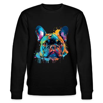 Bouledogue français coloré - Sweat bio CHANGER Stanley/Stella Unisexe - noir - Devant - Nik (191cm) & Marisol (170cm)