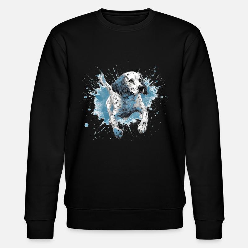 Dalmatian Dock-Diving into Water - Stanley/Stella CHANGER Unisex Organic Sweatshirt - black