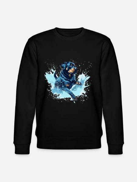 Rottweiler Dock-Diving into Water - Stanley/Stella CHANGER Unisex Organic Sweatshirt - black