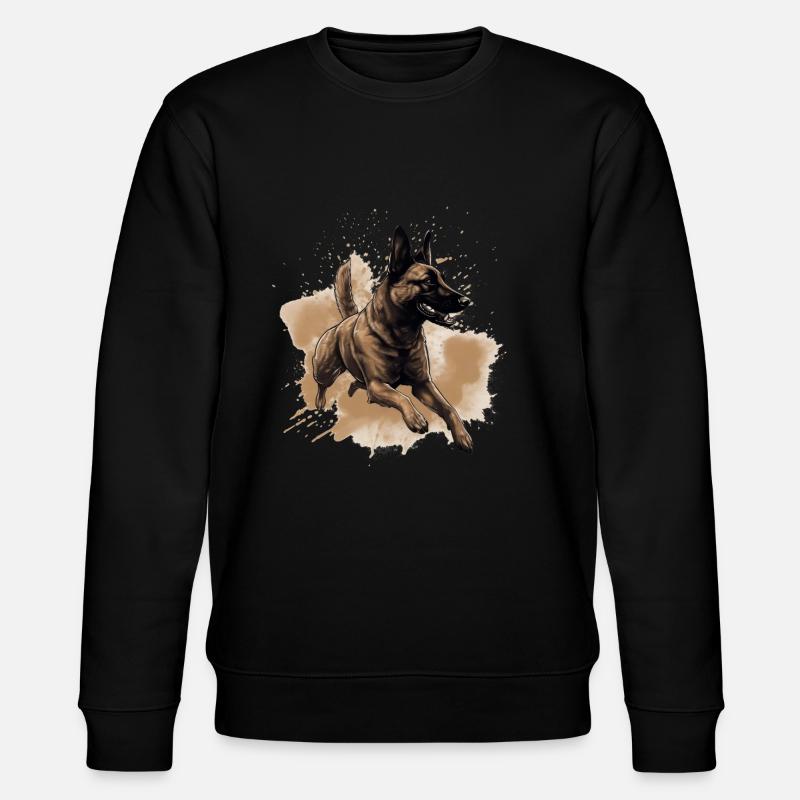 Dock belgo-malinois - Plongée dans l’eau - Sweat bio CHANGER Stanley/Stella Unisexe - noir