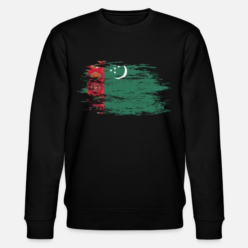 Turkmenistan Flagge - Stanley/Stella Unisex Bio-Sweatshirt CHANGER  - Schwarz
