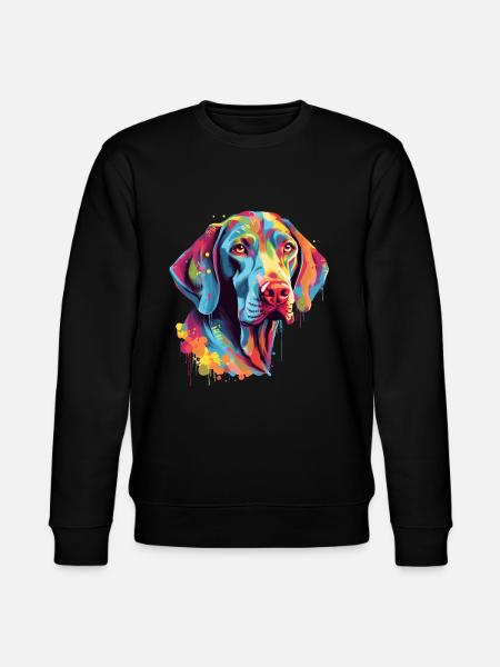 Bunter Weimaraner - Stanley/Stella Unisex Bio-Sweatshirt CHANGER - Schwarz