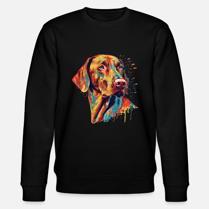 Bunter Vizsla - Stanley/Stella Unisex Bio-Sweatshirt CHANGER - Schwarz