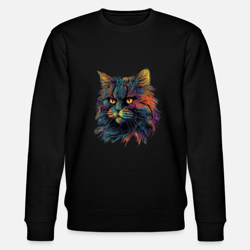 Bunte Perserkatze - Stanley/Stella Unisex Bio-Sweatshirt CHANGER - Schwarz
