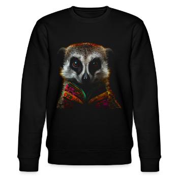 Erdmännchen Geschenk Tier Tiermotiv - Stanley/Stella Unisex Bio-Sweatshirt CHANGER  - Schwarz - Vorne - Nik (191cm) & Marisol (170cm)