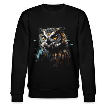 Owl Night Bird Bird Animal Gift Art - Stanley/Stella CHANGER Unisex Organic Sweatshirt - black - Front - Nik (191cm) & Marisol (170cm)