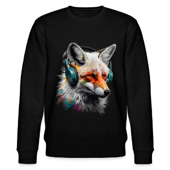 Fuchs Tierliebhaber Geschenk Wildtier Tier Motiv - Stanley/Stella Unisex Bio-Sweatshirt CHANGER  - Schwarz - Vorne - Nik (191cm) & Marisol (170cm)