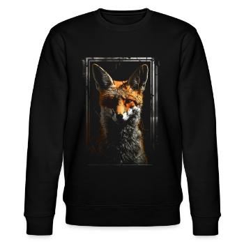Fuchs Tierliebhaber Geschenk Wildtier Tier Motiv - Stanley/Stella Unisex Bio-Sweatshirt CHANGER  - Schwarz - Vorne - Nik (191cm) & Marisol (170cm)