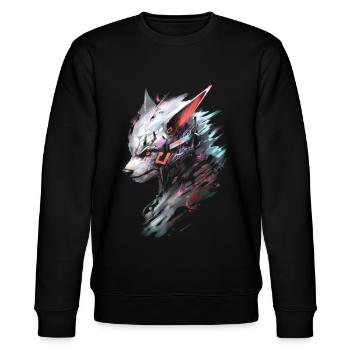 Fuchs Tierliebhaber Geschenk Wildtier Tier Motiv - Stanley/Stella Unisex Bio-Sweatshirt CHANGER  - Schwarz - Vorne - Nik (191cm) & Marisol (170cm)