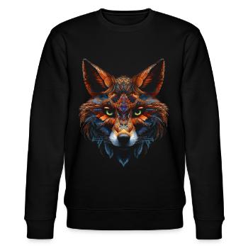 Fuchs Tierliebhaber Geschenk Wildtier Tier Motiv - Stanley/Stella Unisex Bio-Sweatshirt CHANGER  - Schwarz - Vorne - Nik (191cm) & Marisol (170cm)