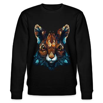 Eichhörnchen Waldtiere Polygon Kunstwerk Geschenk - Stanley/Stella Unisex Bio-Sweatshirt CHANGER  - Schwarz - Vorne - Nik (191cm) & Marisol (170cm)