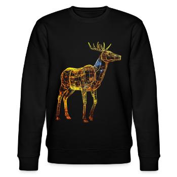 Deer Deer Forest Art Animal Gift Animal Motif - Sweat bio CHANGER Stanley/Stella Unisexe - noir - Devant - Nik (191cm) & Marisol (170cm)