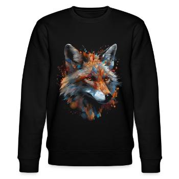 Fuchs Tierliebhaber Geschenk Wildtier Tier Motiv - Stanley/Stella Unisex Bio-Sweatshirt CHANGER  - Schwarz - Vorne - Nik (191cm) & Marisol (170cm)