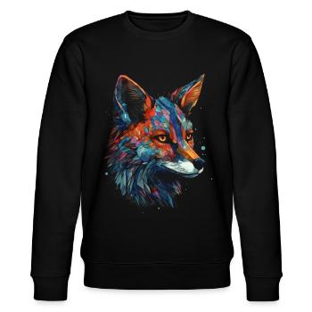 Fuchs Tierliebhaber Geschenk Wildtier Tier Motiv - Stanley/Stella Unisex Bio-Sweatshirt CHANGER  - Schwarz - Vorne - Nik (191cm) & Marisol (170cm)