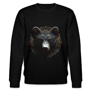 Bär Mandala Fantasie Kreativ Geschenk Tier Motiv - Stanley/Stella Unisex Bio-Sweatshirt CHANGER  - Schwarz - Vorne - Nik (191cm) & Marisol (170cm)