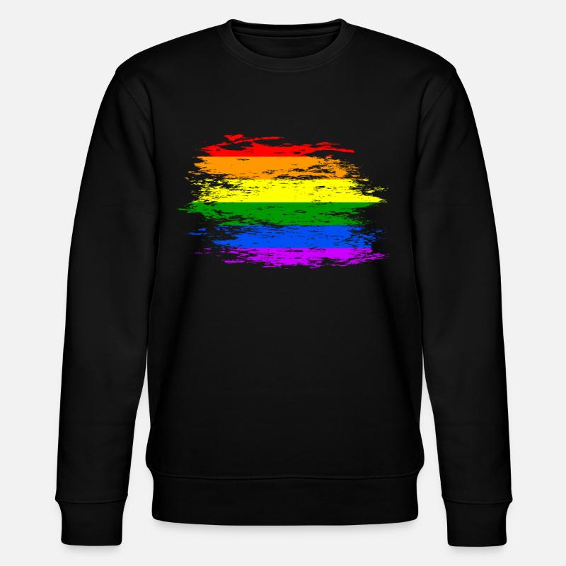 Regenbogen Flagge used - Stanley/Stella Unisex Bio-Sweatshirt CHANGER  - Schwarz