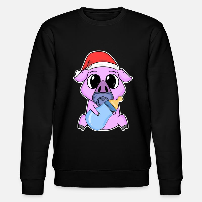 Cochon bébé Noël - Sweat bio CHANGER Stanley/Stella Unisexe - noir
