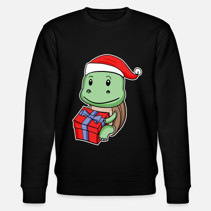 Turtle with Christmas hat - Stanley/Stella CHANGER Unisex Organic Sweatshirt - black