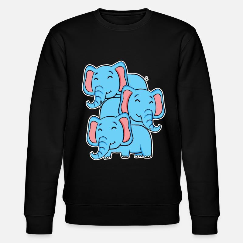 Éléphant mignon - Motif d’éléphant - Sweat bio CHANGER Stanley/Stella Unisexe - noir