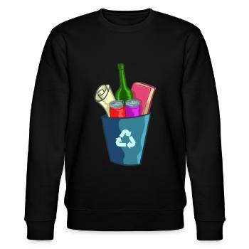 Recycling Umweltschutz Welt Retten Umwelt Geschenk - Stanley/Stella Unisex Bio-Sweatshirt CHANGER  - Schwarz - Vorne - Nik (191cm) & Marisol (170cm)