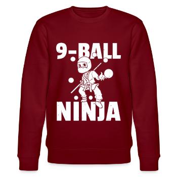 Ninja Billard Snooker Pool Spieler - Stanley/Stella Unisex Bio-Sweatshirt CHANGER  - Burgunderrot - Vorne - Nik (191cm) & Marisol (170cm)
