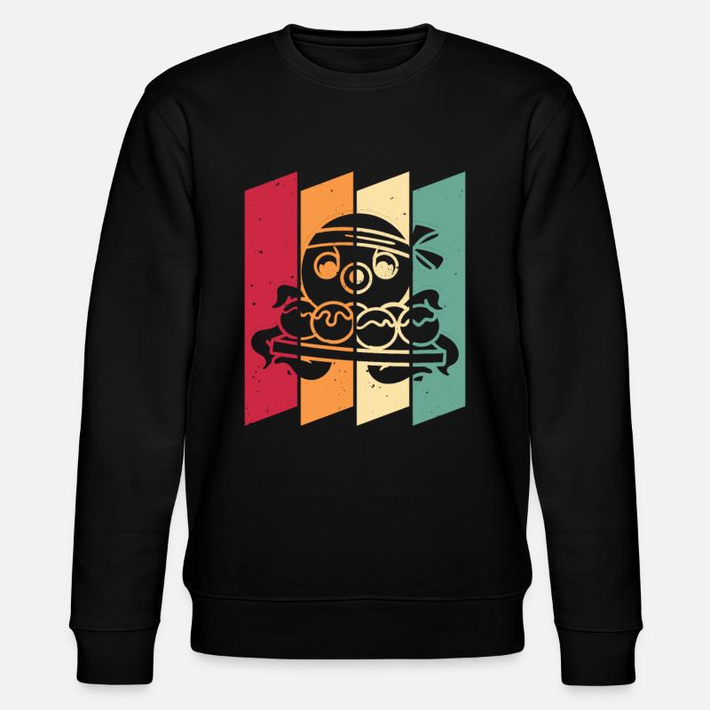 Takoyaki Squid Japanese Retro - Stanley/Stella CHANGER Unisex Organic Sweatshirt - black
