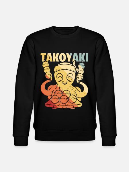 Takoyaki Squid Japanese Retro - Stanley/Stella CHANGER Unisex Organic Sweatshirt - black