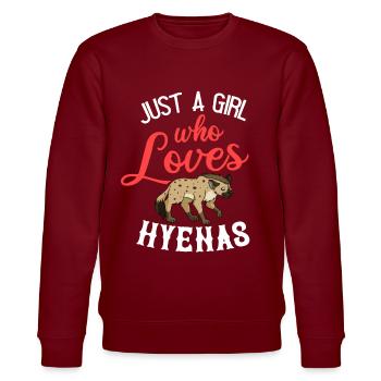 Hyena asia africa hyenas hyena hyena spotted hyena - Stanley/Stella CHANGER Unisex Organic Sweatshirt - burgundy - Front - Nik (191cm) & Marisol (170cm)