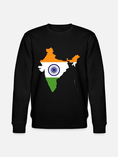 India flag gift idea map - Stanley/Stella CHANGER Unisex Organic Sweatshirt - black