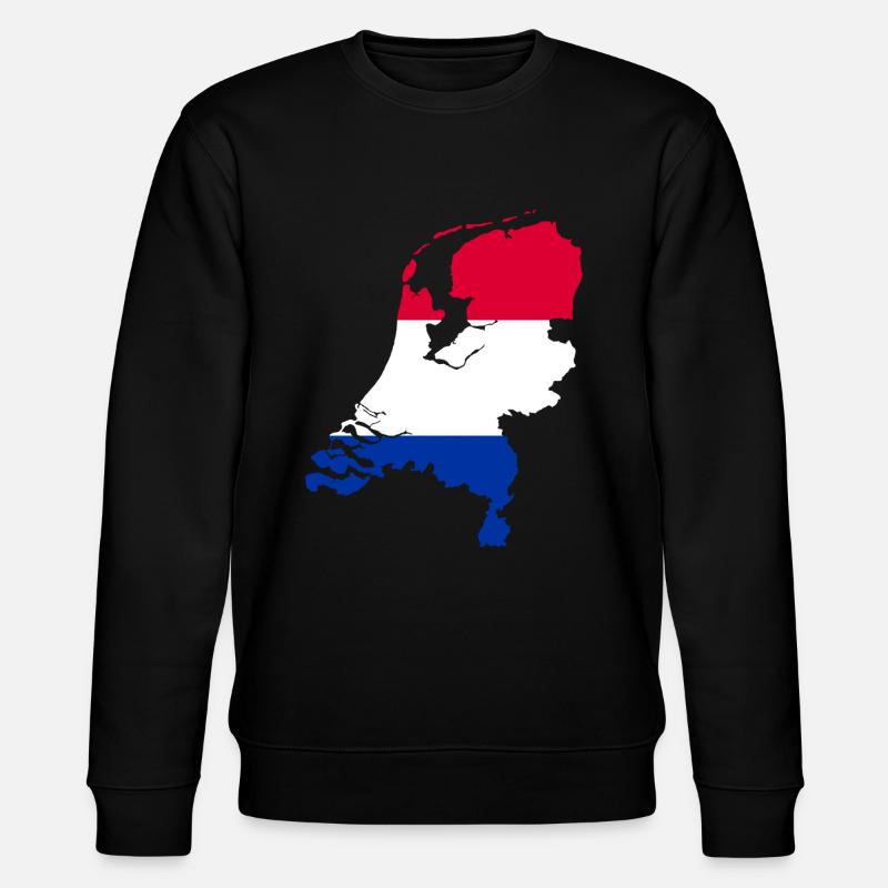 Netherlands Flag Map Gift Idea - Stanley/Stella CHANGER Unisex Organic Sweatshirt - black