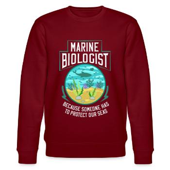 Meeresbiologe Meereskunde Biologie Meeresleben - Stanley/Stella Unisex Bio-Sweatshirt CHANGER  - Burgunderrot - Vorne - Nik (191cm) & Marisol (170cm)