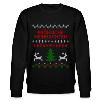 Fröhliche Weihnachten - Stanley/Stella Unisex Bio-Sweatshirt CHANGER  - Schwarz - Vorne - Nik (191cm) & Marisol (170cm)