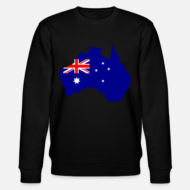 Australia flag gift idea map - Stanley/Stella CHANGER Unisex Organic Sweatshirt - black