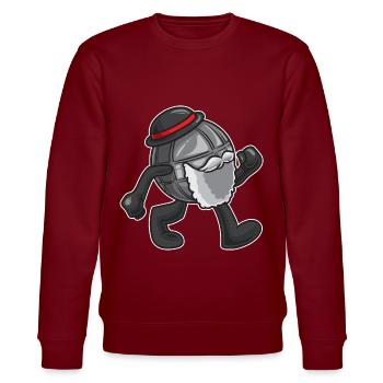 Petanque Papy Bouliste - Stanley/Stella CHANGER Unisex Organic Sweatshirt - burgundy - Front - Nik (191cm) & Marisol (170cm)