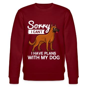 Belgian Malinois Dog Puppy Owner Lover - Stanley/Stella CHANGER Unisex Organic Sweatshirt - burgundy - Front - Nik (191cm) & Marisol (170cm)