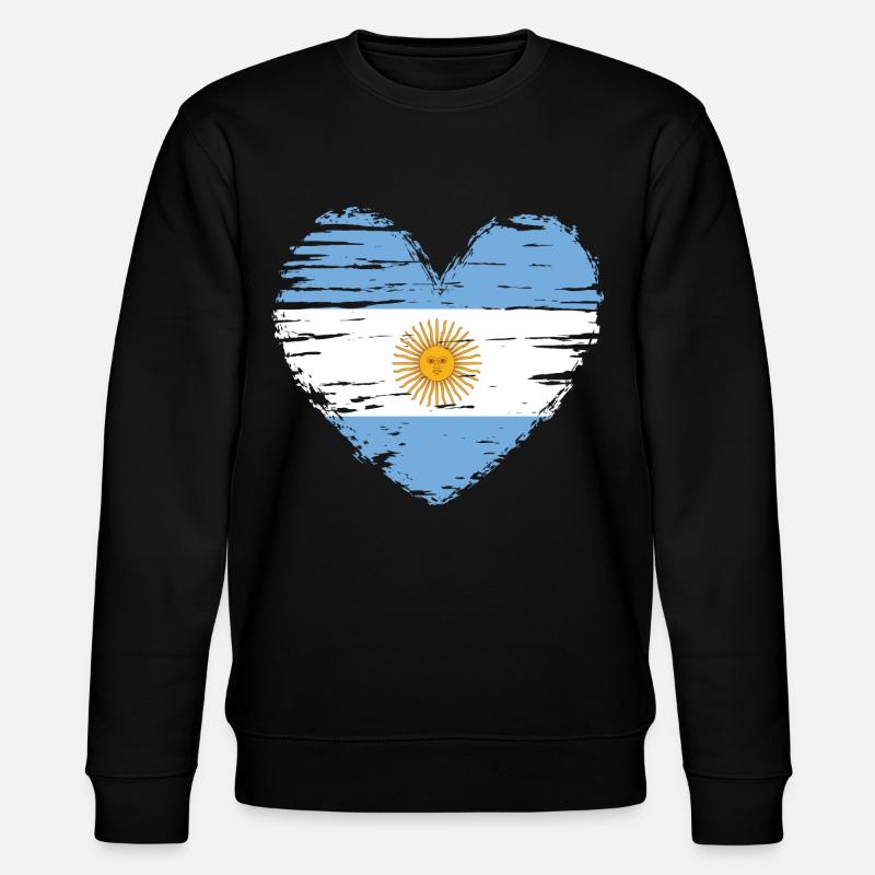 Argentine coeur drapeau blason - Sweat bio CHANGER Stanley/Stella Unisexe - noir